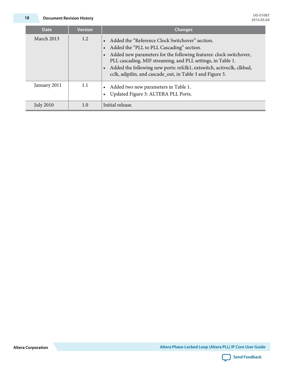 Altera Phase-Locked Loop User Manual | Page 18 / 18
