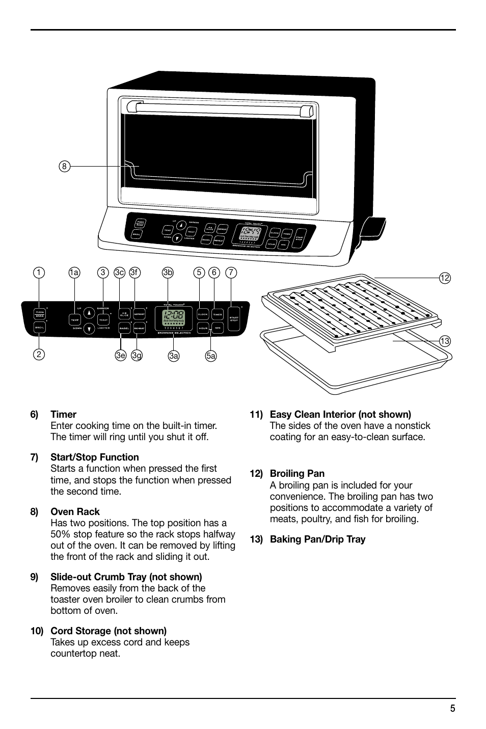 Cuisinart TOB-155 User Manual | Page 5 / 25