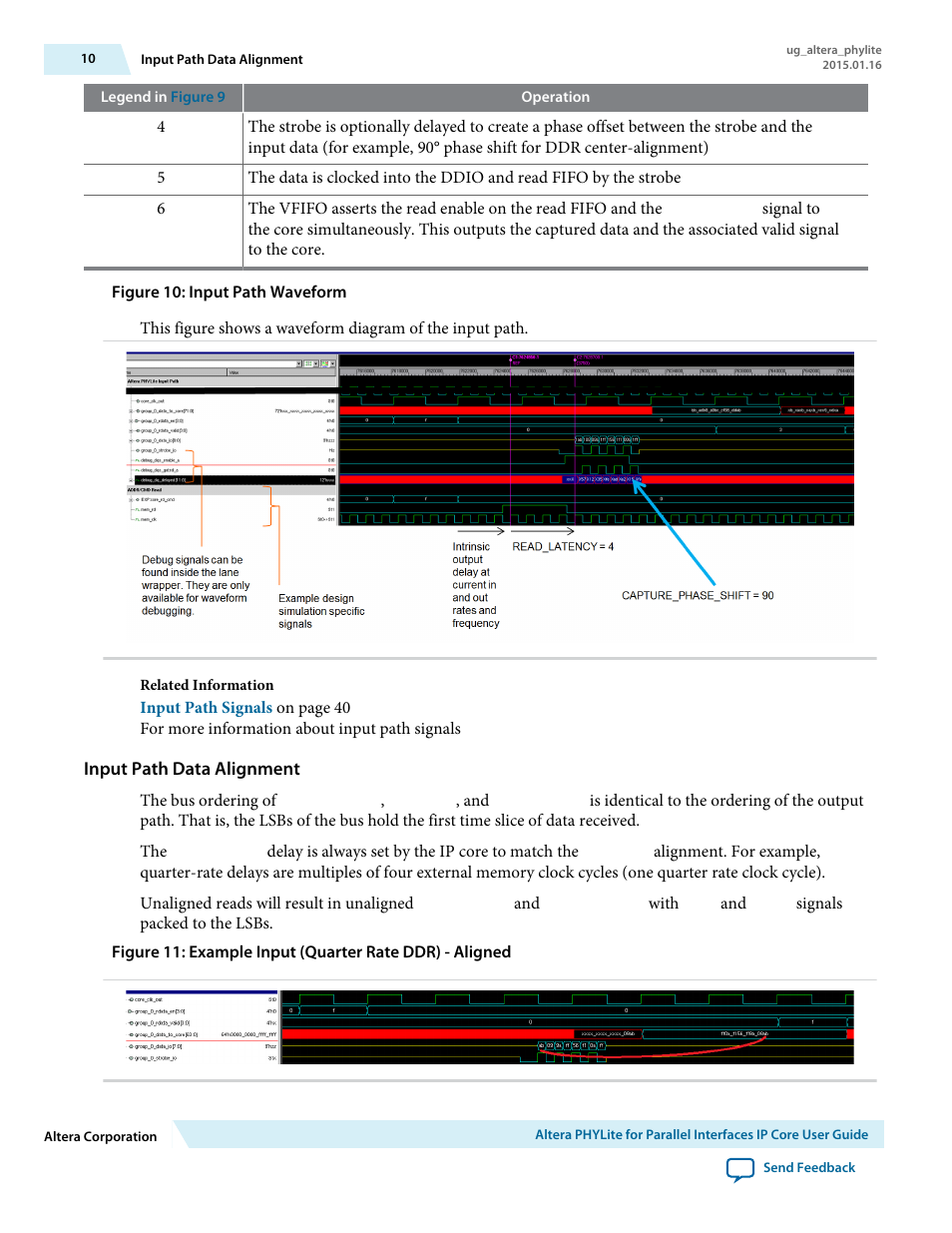 Input path data alignment | Altera PHYLite User Manual | Page 10 / 61