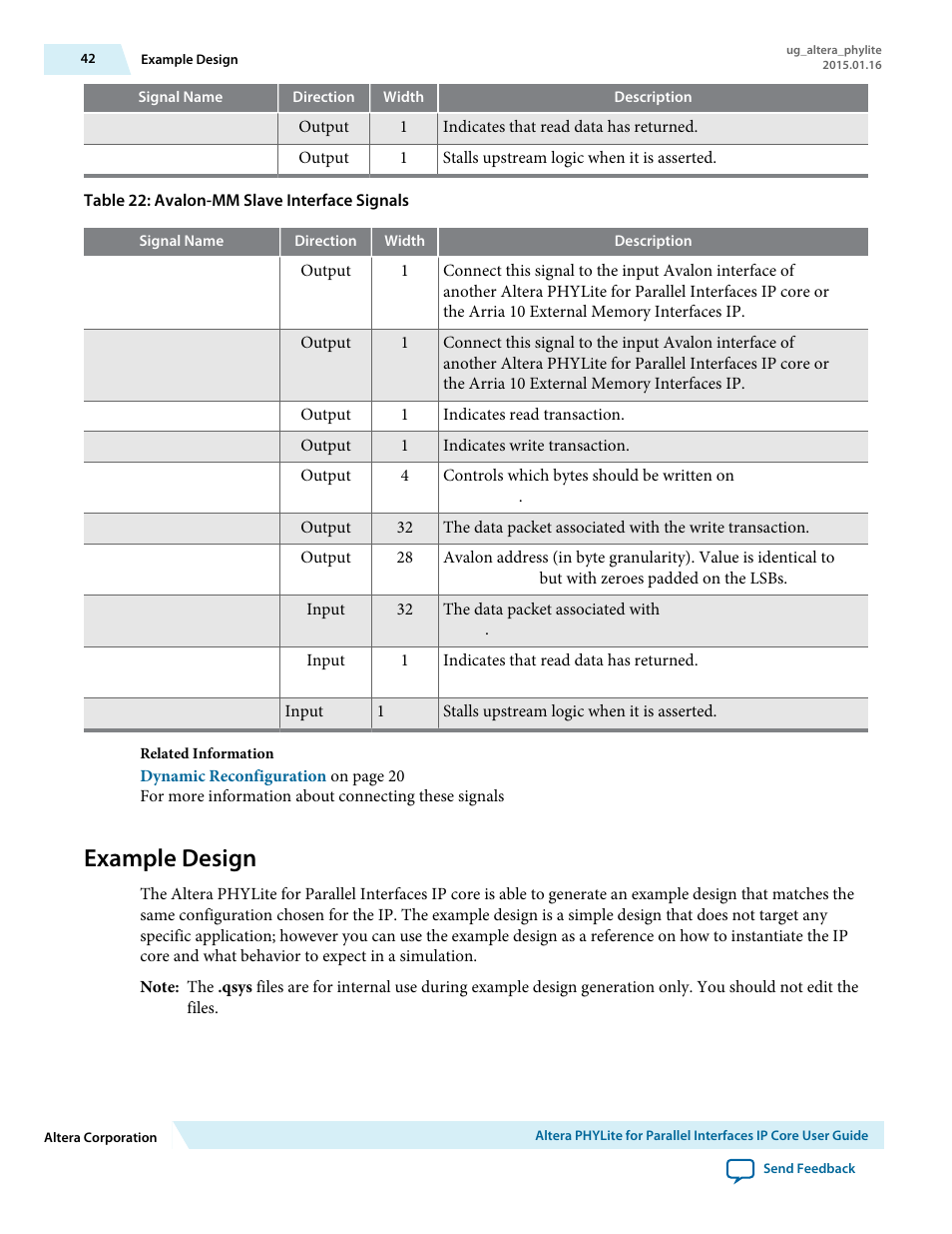 Example design | Altera PHYLite User Manual | Page 42 / 61