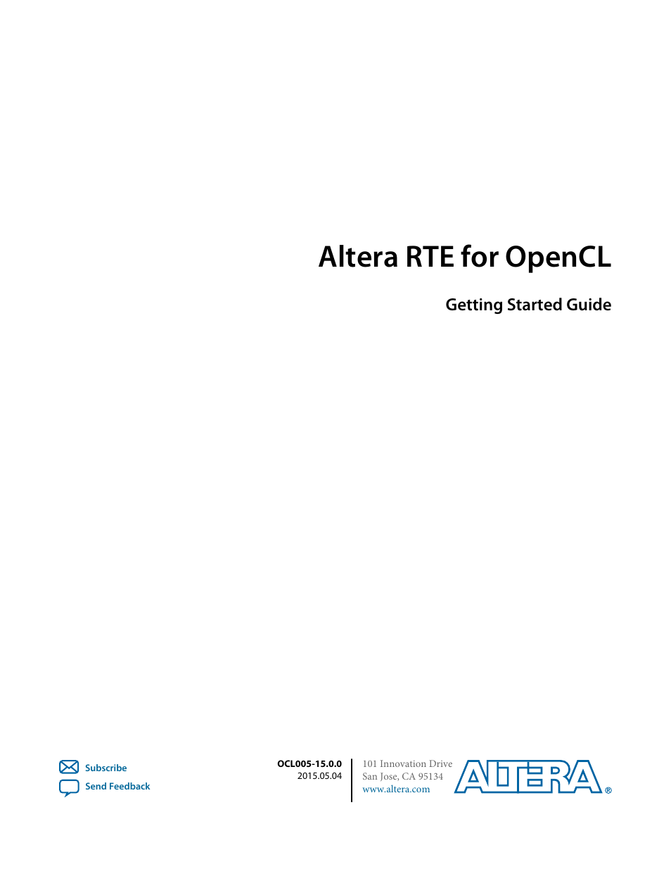 Altera RTE for OpenCL User Manual | 53 pages