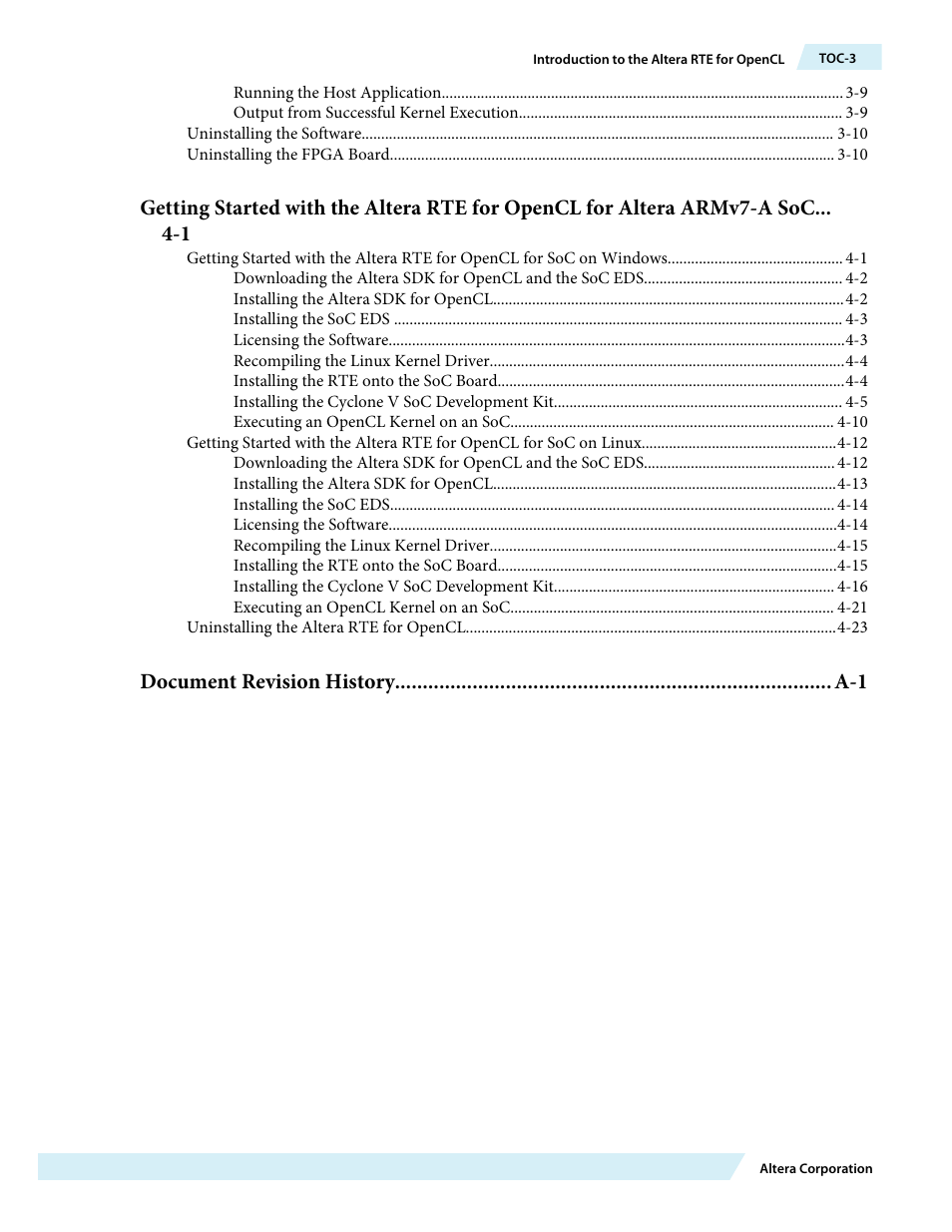Altera RTE for OpenCL User Manual | Page 3 / 53