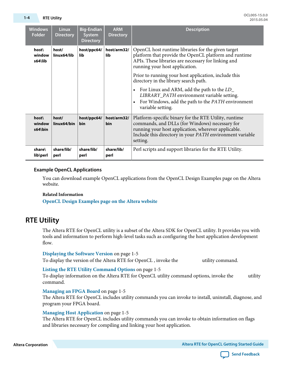 Rte utility, Rte utility -4 | Altera RTE for OpenCL User Manual | Page 7 / 53