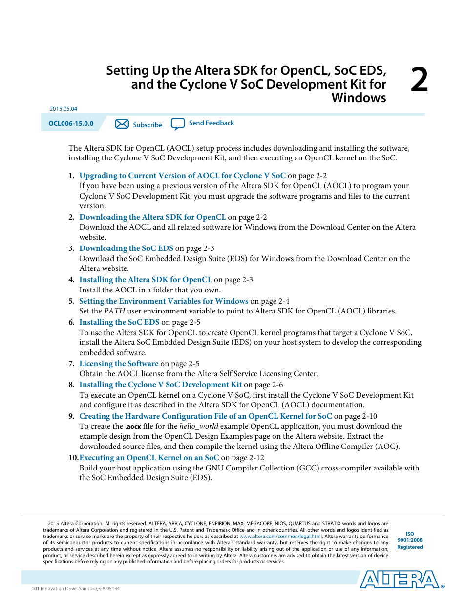 Development kit for windows -1 | Altera SDK for OpenCL Cyclone V SoC User Manual | Page 10 / 39