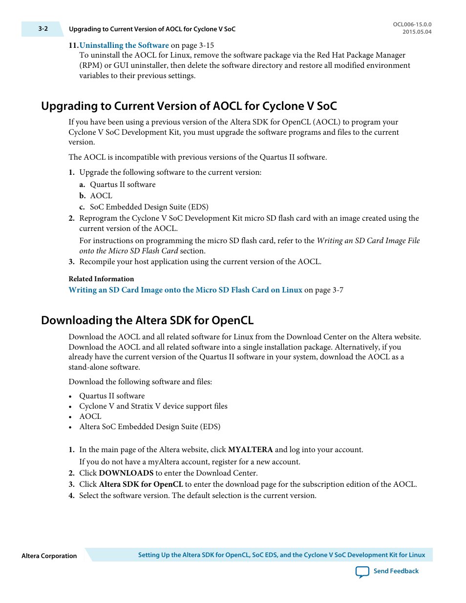 Downloading the altera sdk for opencl, Downloading the altera sdk for opencl -2 | Altera SDK for OpenCL Cyclone V SoC User Manual | Page 25 / 39