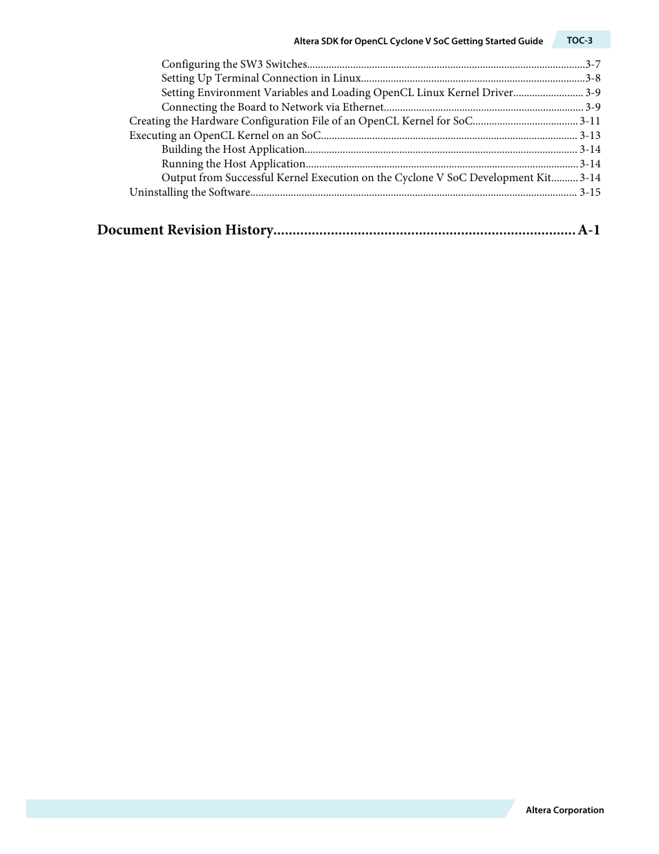 Altera SDK for OpenCL Cyclone V SoC User Manual | Page 3 / 39