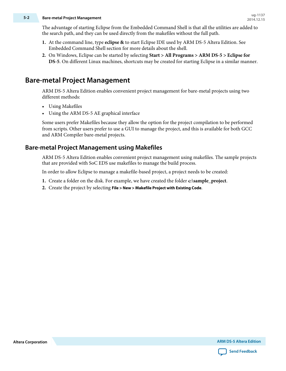 Bare-metal project management, Bare-metal project management using makefiles, Bare-metal project management -2 | Bare-metal project management using makefiles -2 | Altera SoC Embedded Design Suite User Manual | Page 127 / 207