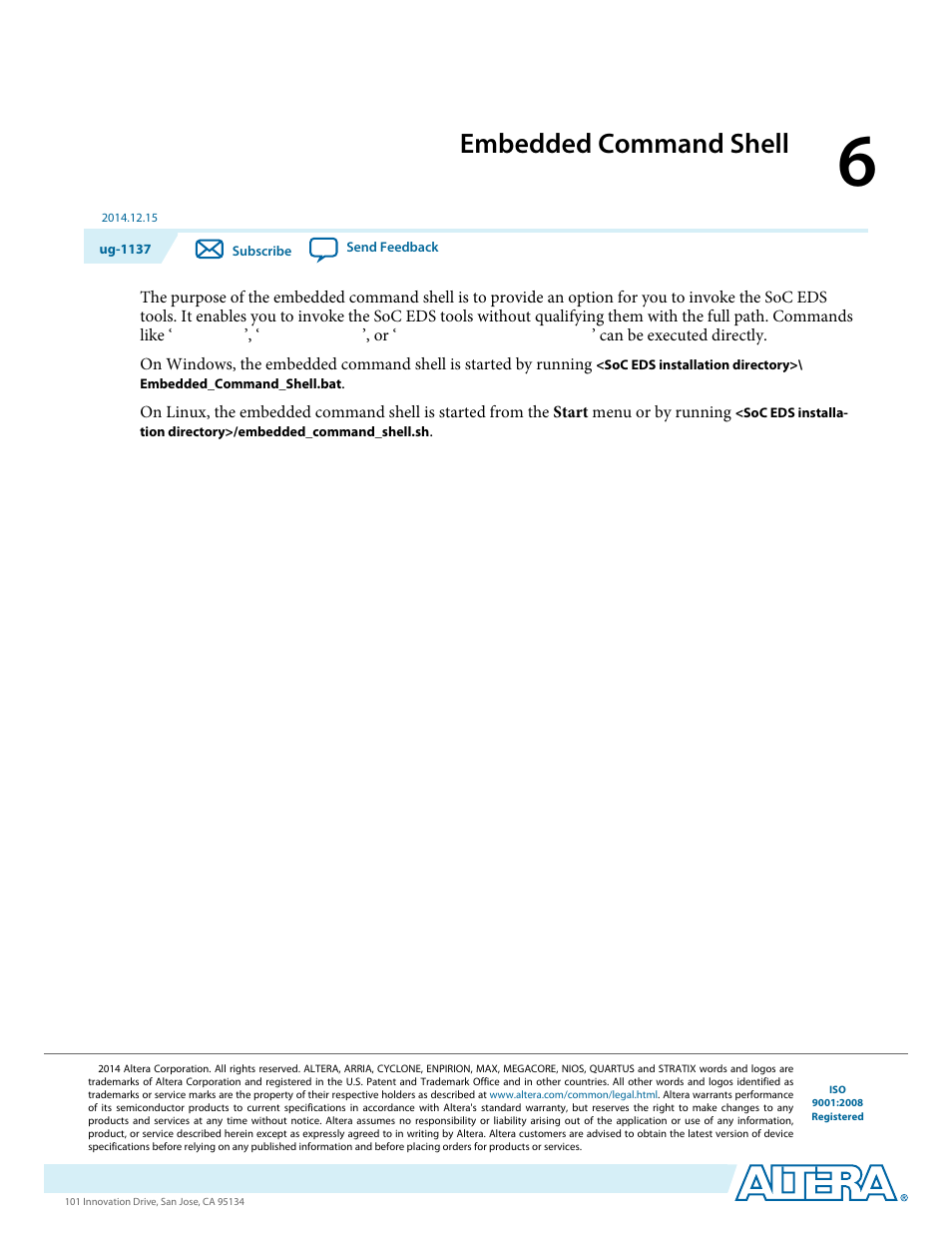 Embedded command shell, Embedded command shell -1 | Altera SoC Embedded Design Suite User Manual | Page 165 / 207