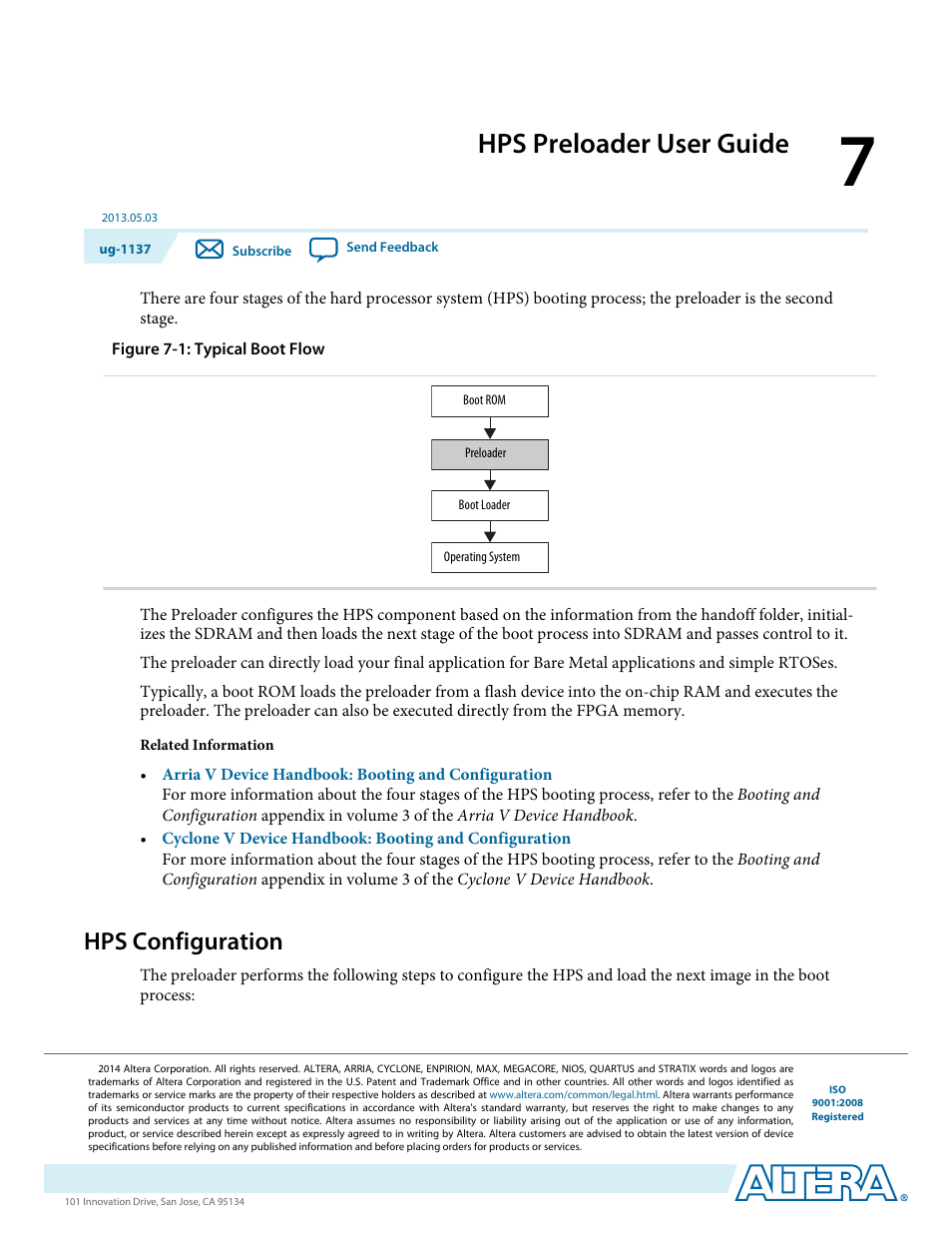 Hps preloader user guide, Hps configuration, Hps preloader user guide -1 | Hps configuration -1 | Altera SoC Embedded Design Suite User Manual | Page 166 / 207