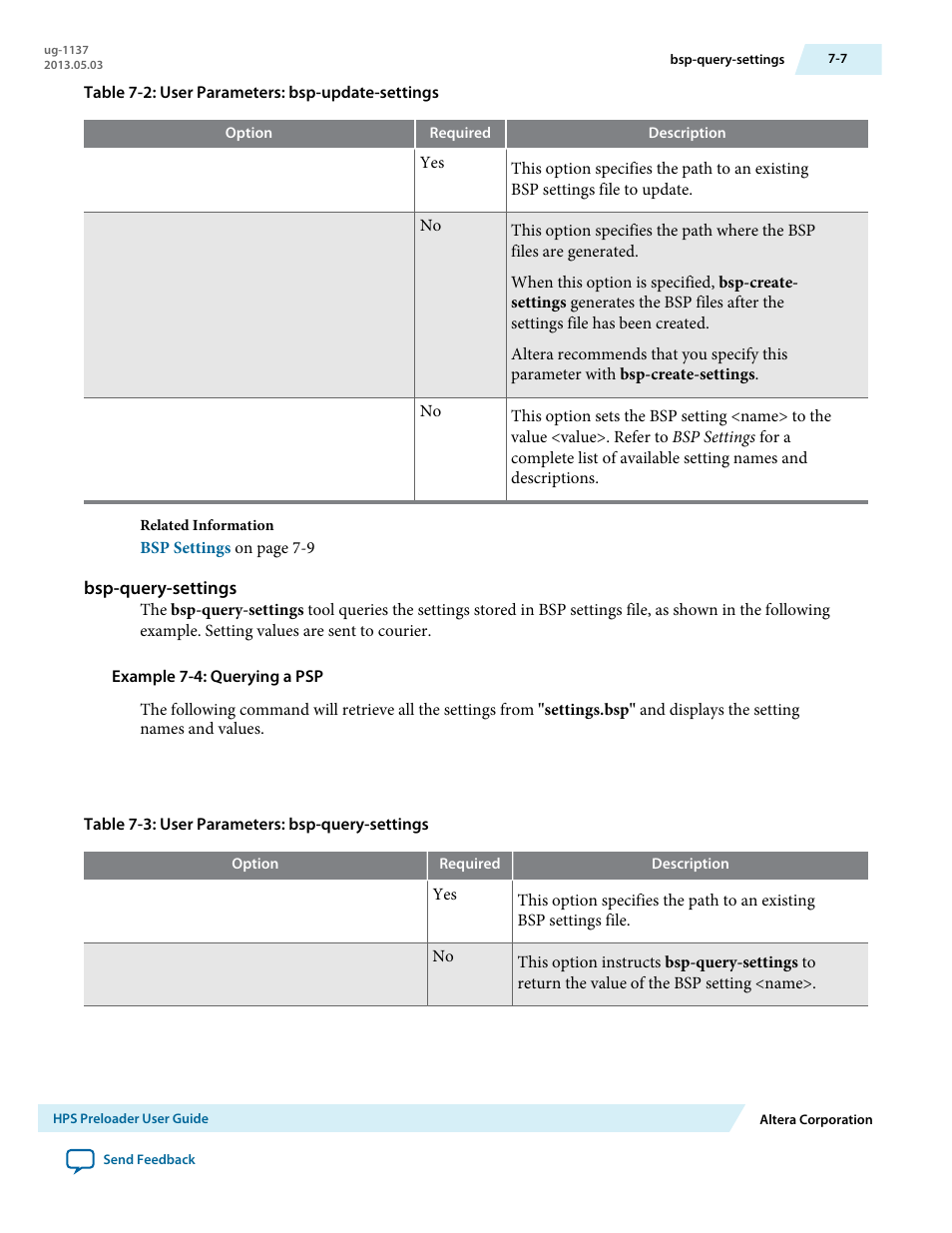 Bsp-query-settings | Altera SoC Embedded Design Suite User Manual | Page 172 / 207