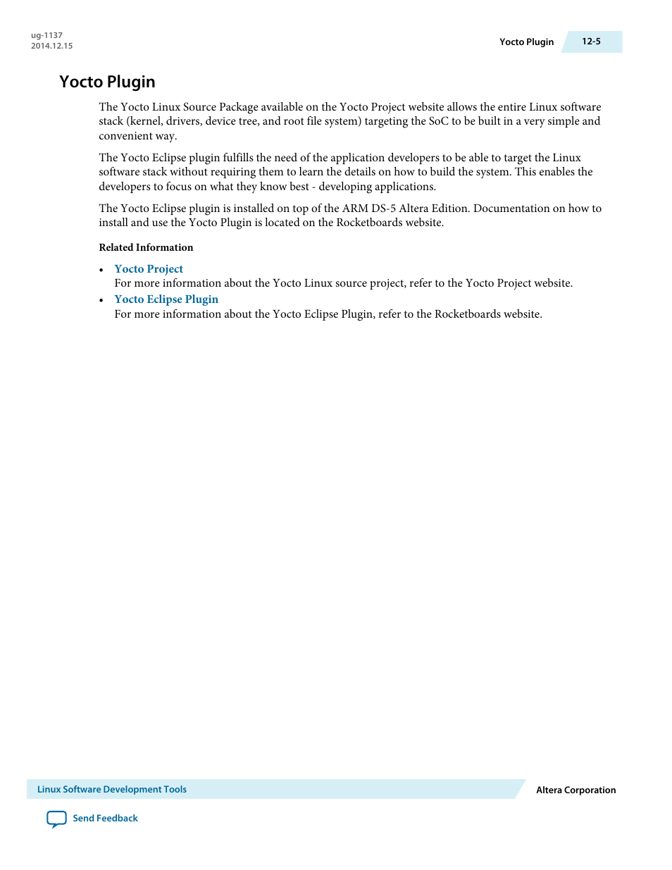 Yocto plugin, Yocto plugin -5 | Altera SoC Embedded Design Suite User Manual | Page 206 / 207