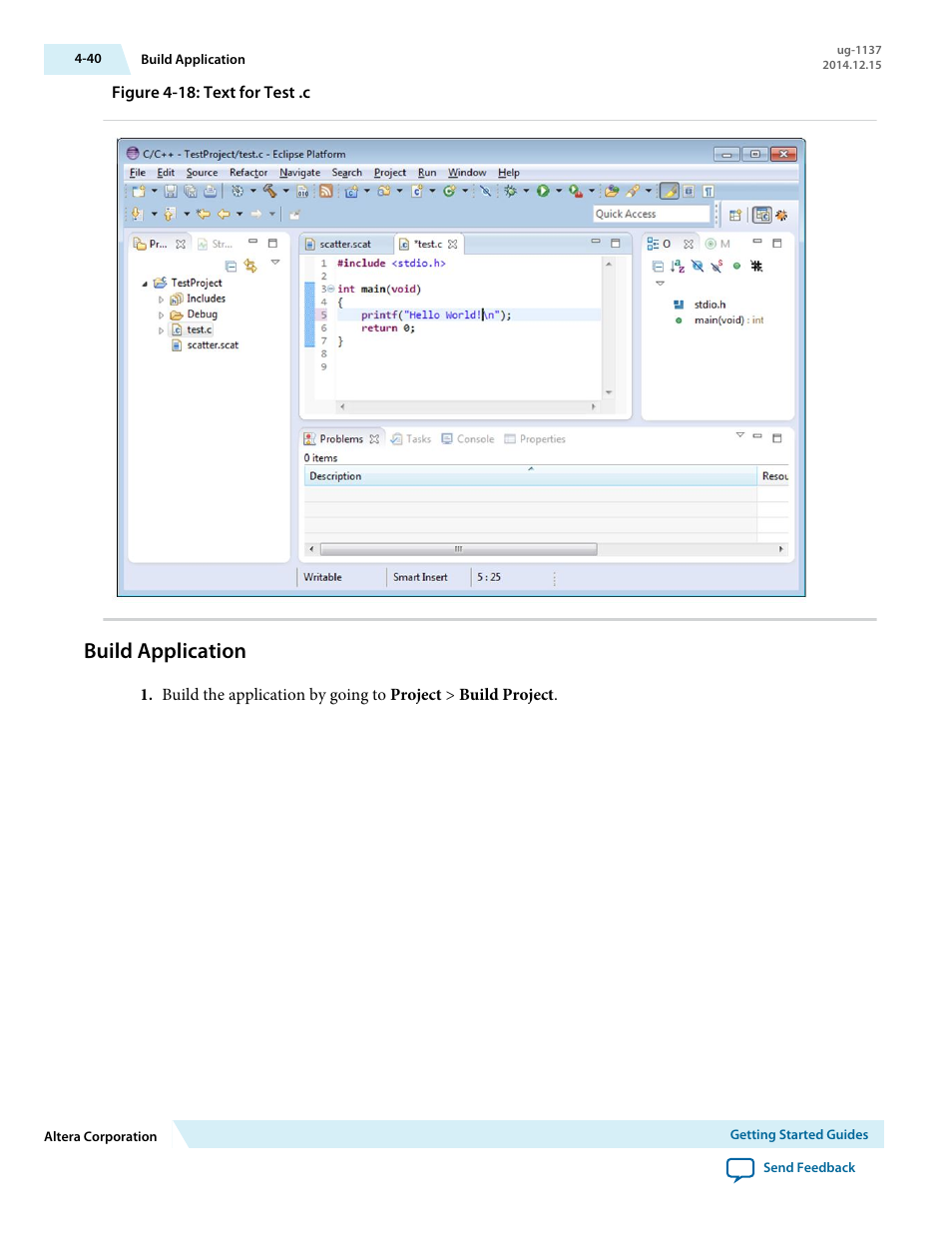 Build application, Build application -40 | Altera SoC Embedded Design Suite User Manual | Page 59 / 207