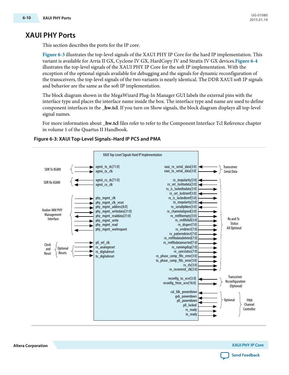 Xaui phy ports, Xaui phy ports -10 | Altera Transceiver PHY IP Core User Manual | Page 150 / 702