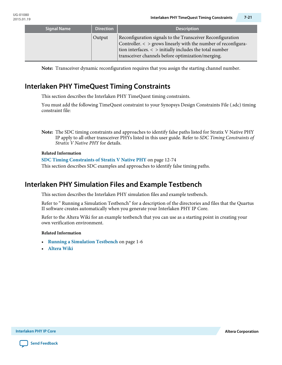 Interlaken phy timequest timing constraints, Interlaken phy timequest timing constraints -21 | Altera Transceiver PHY IP Core User Manual | Page 188 / 702