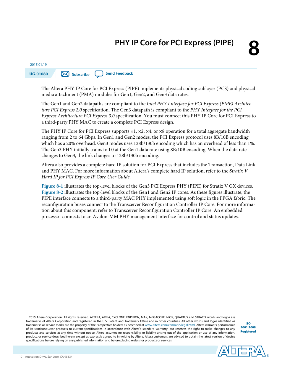 Phy ip core for pci express (pipe), Phy ip core for pci express (pipe) -1 | Altera Transceiver PHY IP Core User Manual | Page 189 / 702