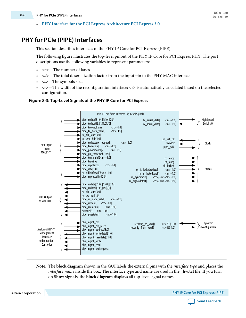 Phy for pcie (pipe) interfaces, Phy for pcie (pipe) interfaces -6 | Altera Transceiver PHY IP Core User Manual | Page 194 / 702