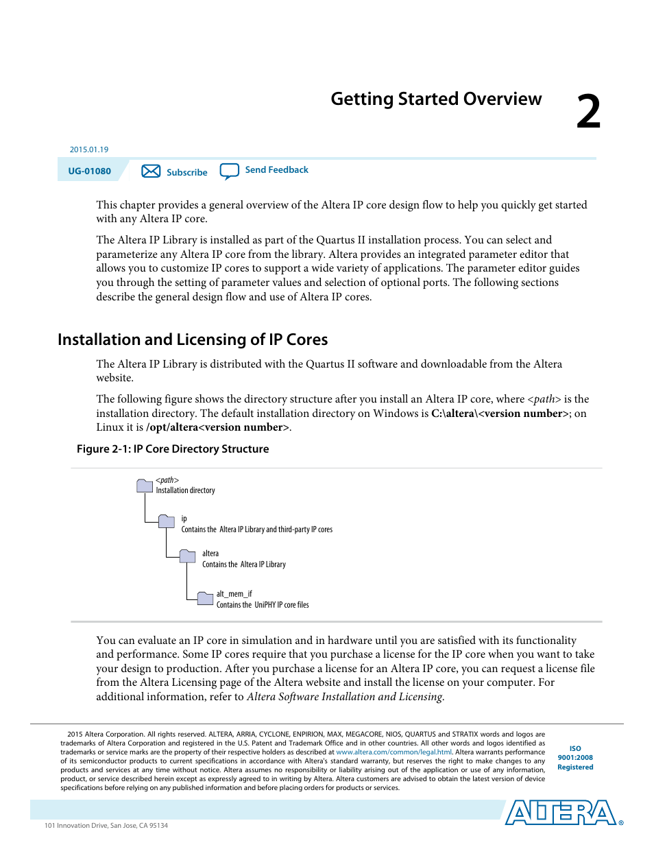 Getting started overview, Installation and licensing of ip cores, Getting started overview -1 | Installation and licensing of ip cores -1 | Altera Transceiver PHY IP Core User Manual | Page 21 / 702