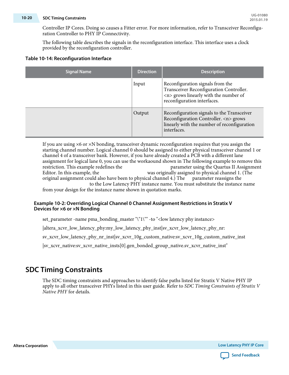 Sdc timing constraints, Sdc timing constraints -20 | Altera Transceiver PHY IP Core User Manual | Page 267 / 702