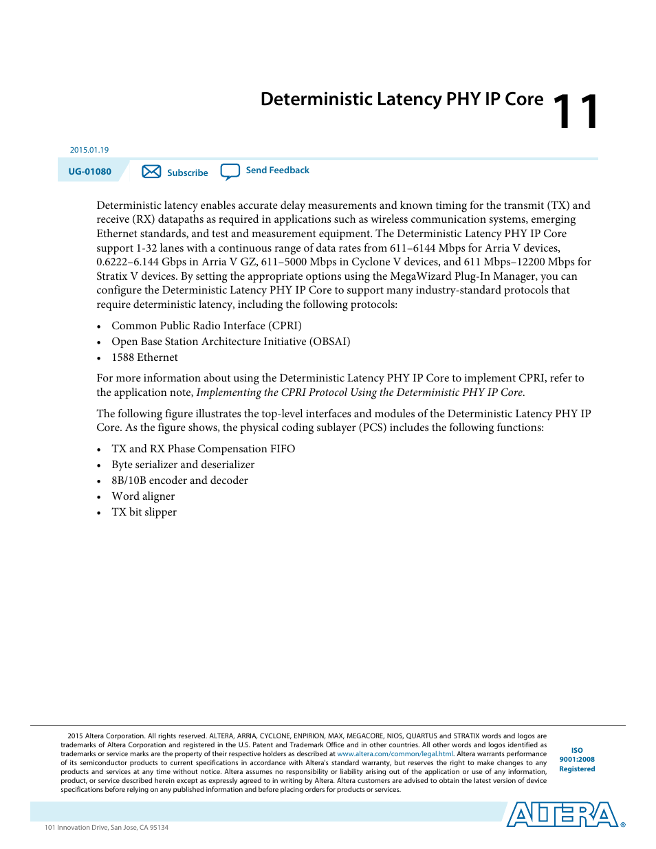 Deterministic latency phy ip core, Deterministic latency phy ip core -1 | Altera Transceiver PHY IP Core User Manual | Page 269 / 702