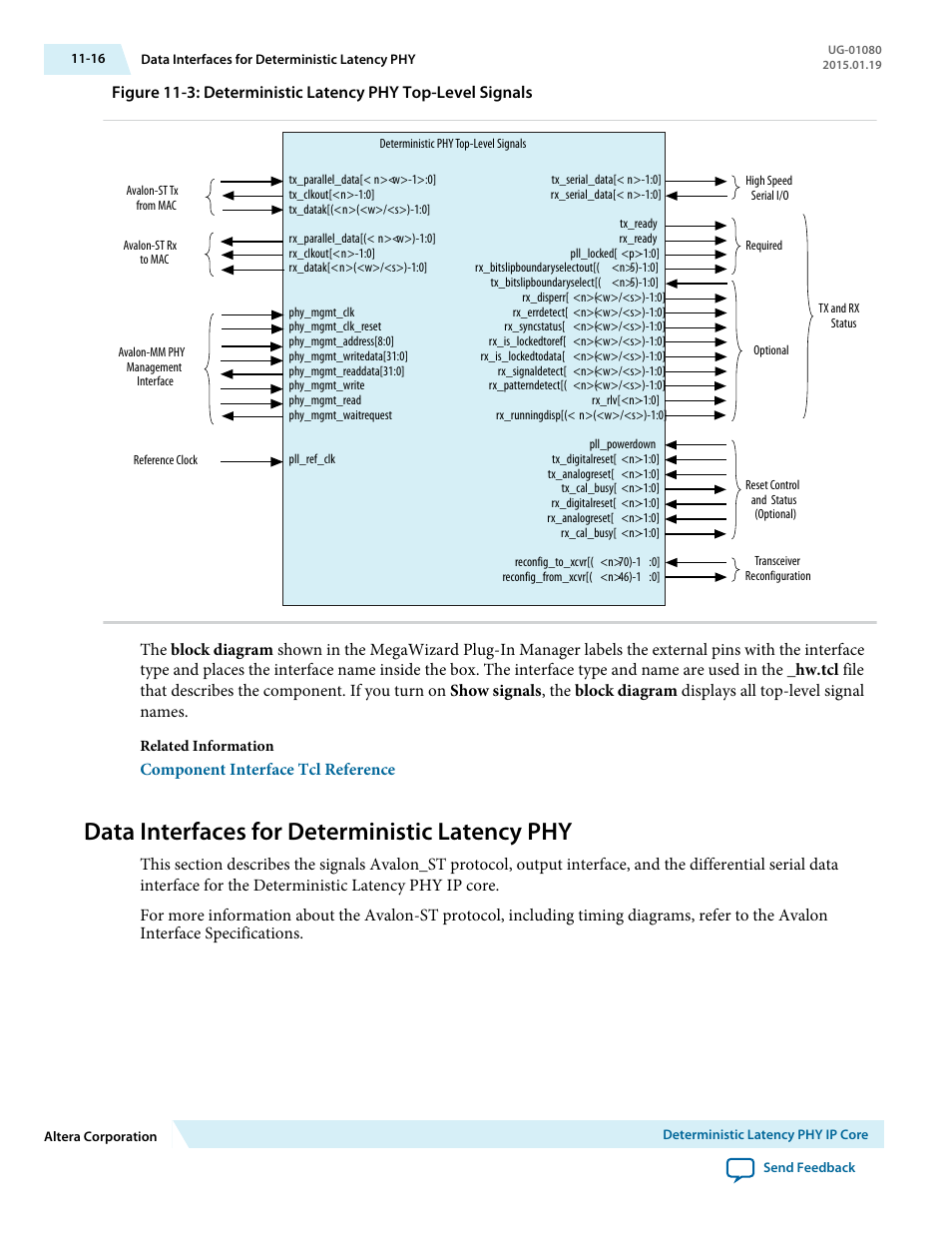 Data interfaces for deterministic latency phy, Data interfaces for deterministic latency phy -16 | Altera Transceiver PHY IP Core User Manual | Page 284 / 702