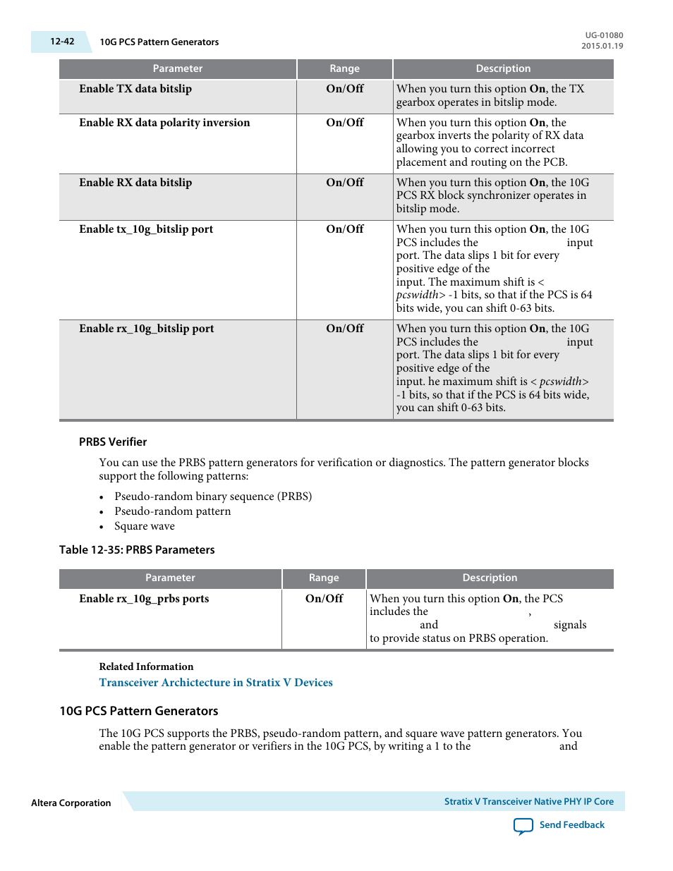 10g pcs pattern generators | Altera Transceiver PHY IP Core User Manual | Page 340 / 702