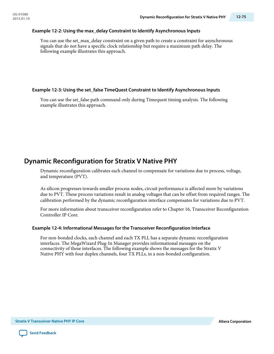 Dynamic reconfiguration for stratix v native phy | Altera Transceiver PHY IP Core User Manual | Page 373 / 702