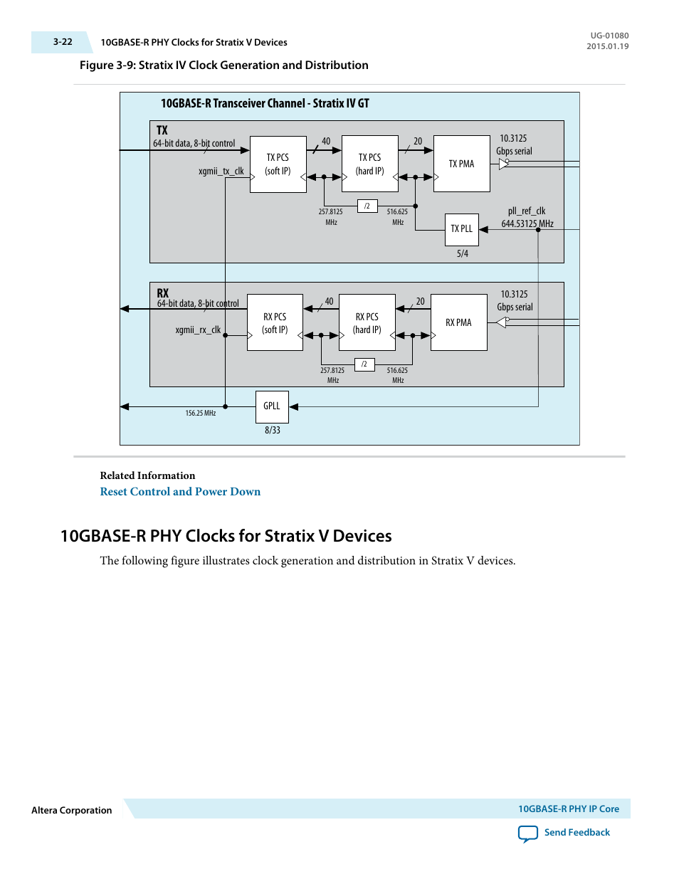 10gbase-r phy clocks for stratix v devices, 10gbase-r phy clocks for stratix v devices -22 | Altera Transceiver PHY IP Core User Manual | Page 46 / 702