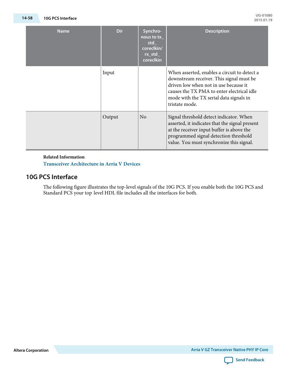 10g pcs interface, 10g pcs interface -58 | Altera Transceiver PHY IP Core User Manual | Page 469 / 702