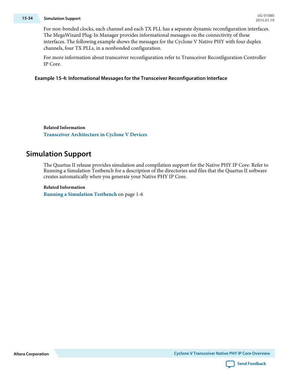 Simulation support, Simulation support -34 | Altera Transceiver PHY IP Core User Manual | Page 517 / 702