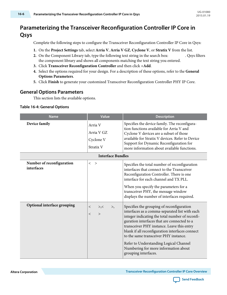 General options parameters, General options parameters -6 | Altera Transceiver PHY IP Core User Manual | Page 523 / 702