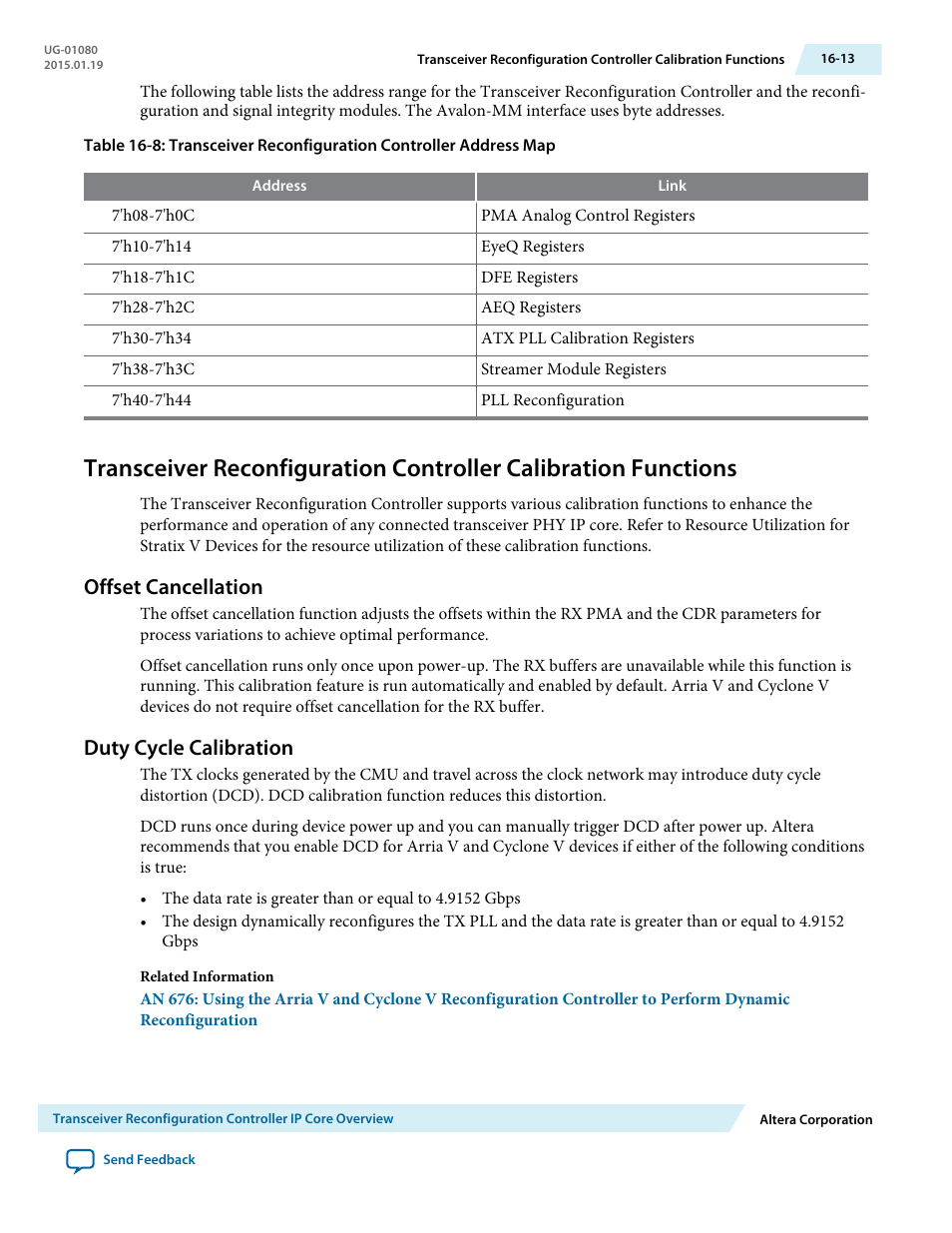 Offset cancellation, Duty cycle calibration, Offset cancellation -13 | Duty cycle calibration -13 | Altera Transceiver PHY IP Core User Manual | Page 530 / 702