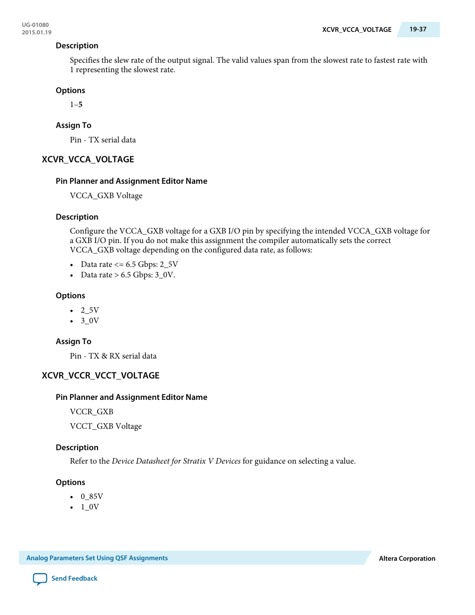 Xcvr_vcca_voltage, Xcvr_vccr_vcct_voltage | Altera Transceiver PHY IP Core User Manual | Page 631 / 702