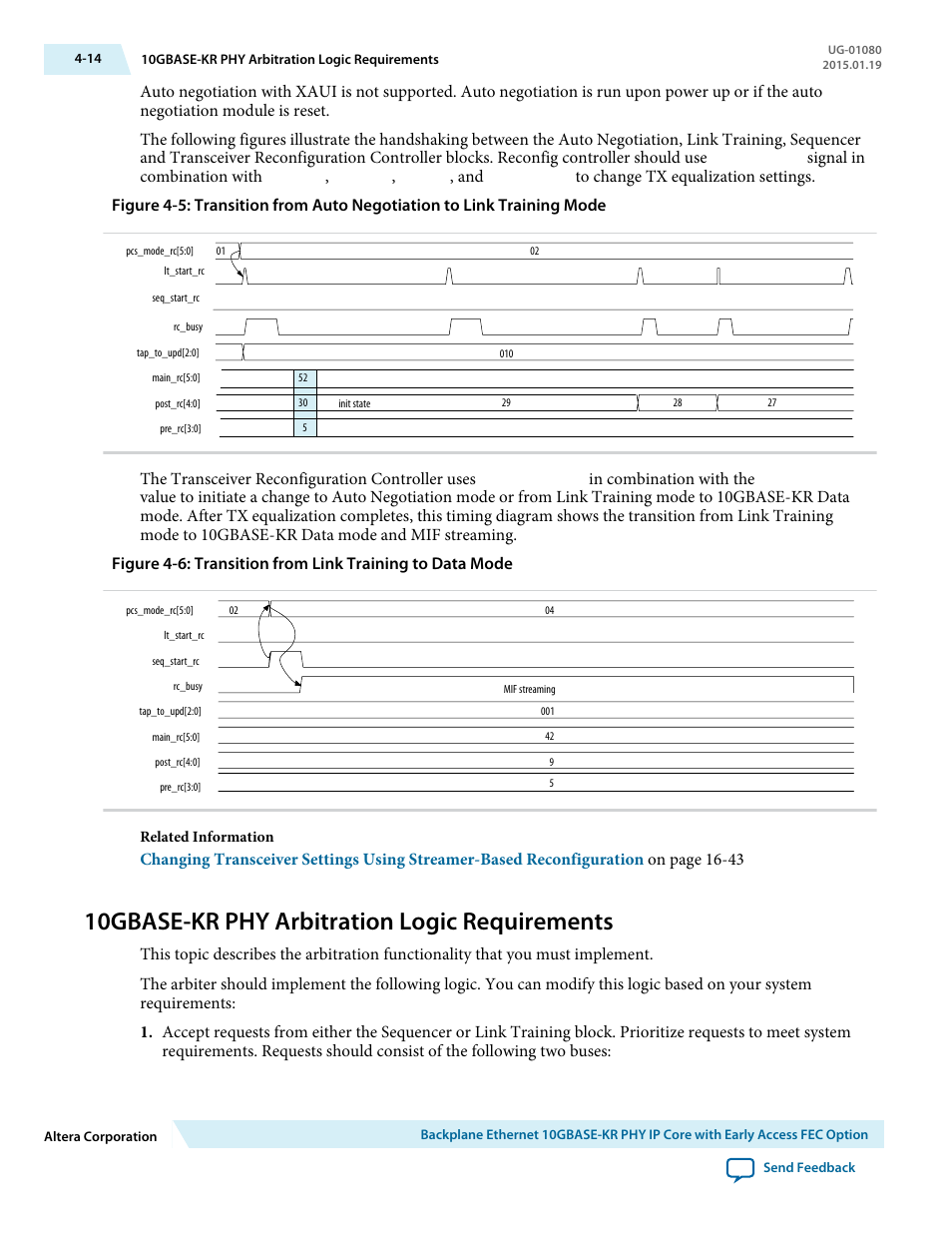 10gbase-kr phy arbitration logic requirements, 10gbase-kr phy arbitration logic requirements -14, Machine. refer to | Altera Transceiver PHY IP Core User Manual | Page 70 / 702