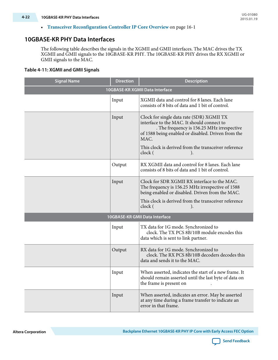 10gbase-kr phy data interfaces, 10gbase-kr phy data interfaces -22 | Altera Transceiver PHY IP Core User Manual | Page 78 / 702