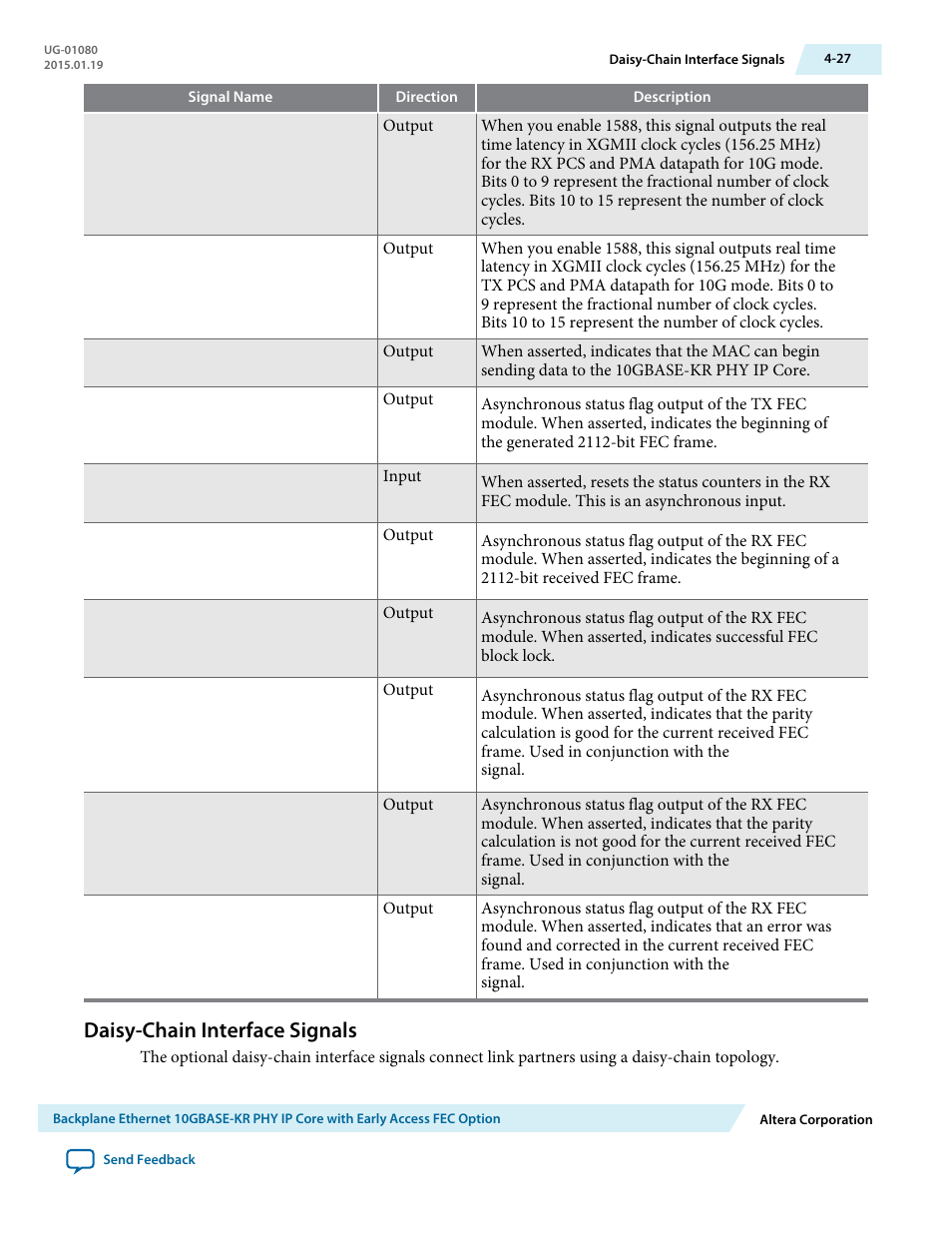 Daisy-chain interface signals, Daisy-chain interface signals -27 | Altera Transceiver PHY IP Core User Manual | Page 83 / 702