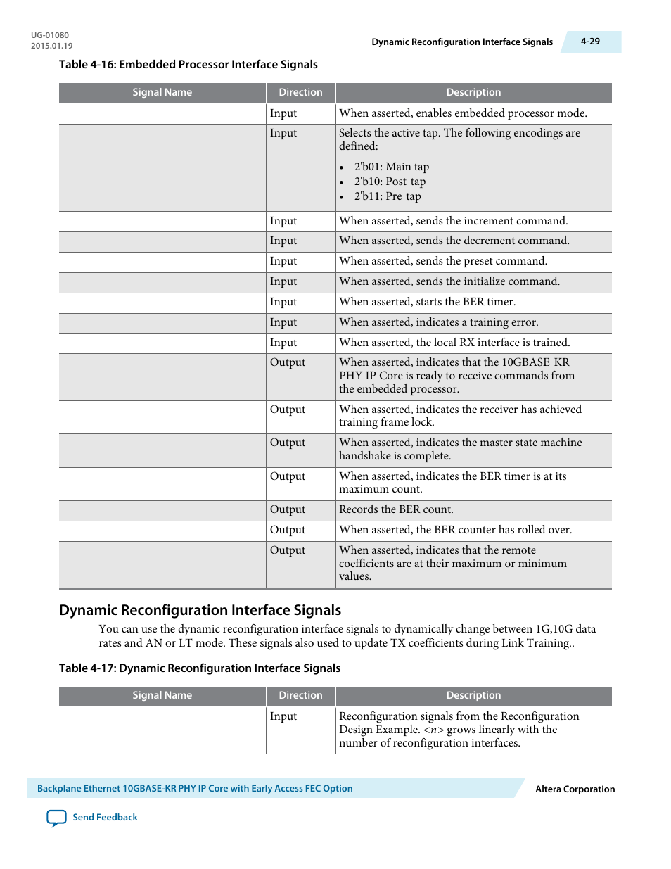 Dynamic reconfiguration interface signals, Dynamic reconfiguration interface signals -29 | Altera Transceiver PHY IP Core User Manual | Page 85 / 702