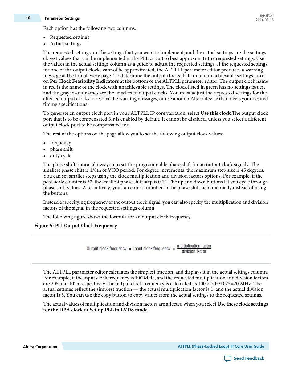 Altera ALTPLL (Phase-Locked Loop) IP Core User Manual | Page 10 / 69