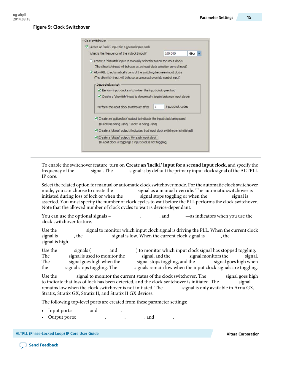 Altera ALTPLL (Phase-Locked Loop) IP Core User Manual | Page 15 / 69