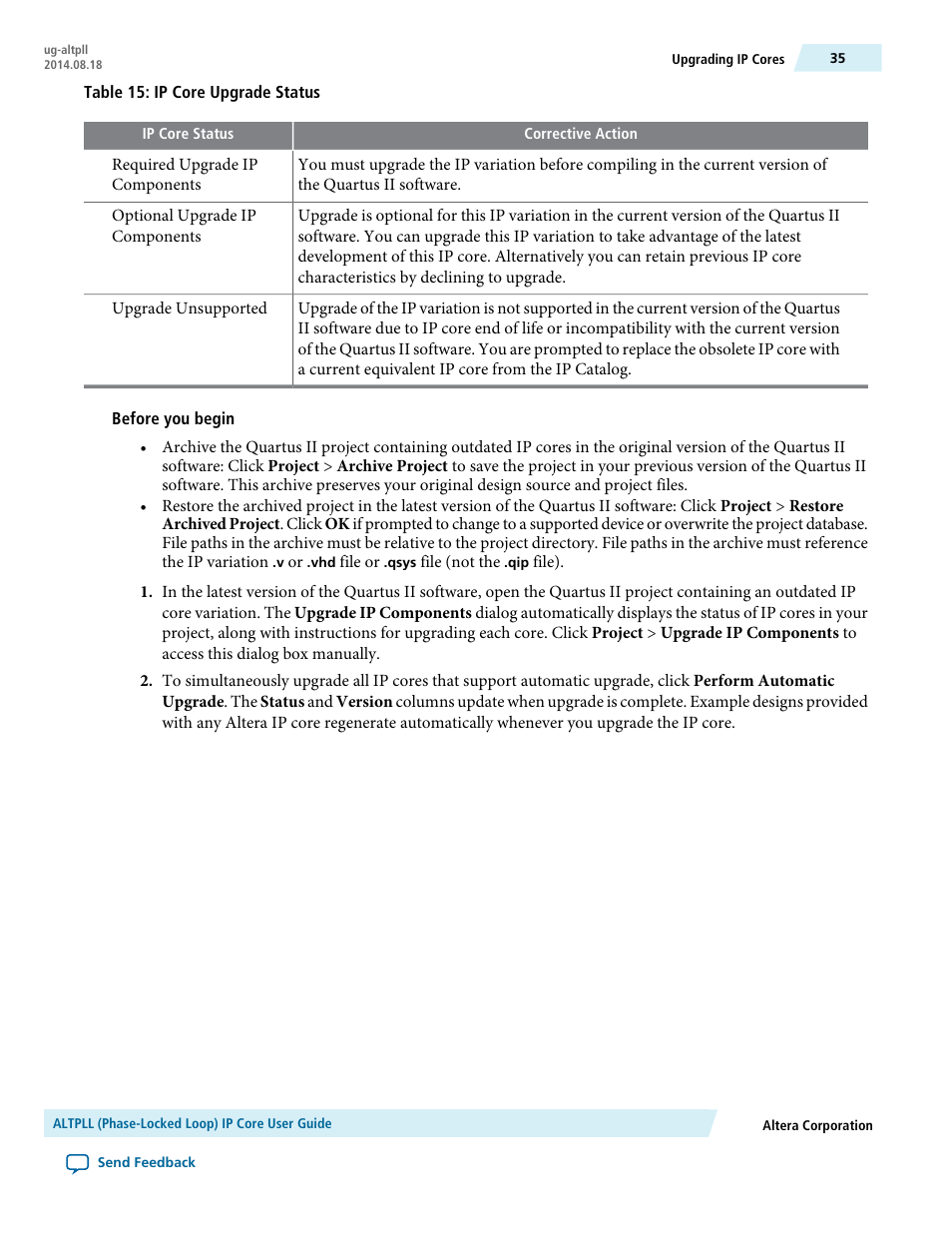 Altera ALTPLL (Phase-Locked Loop) IP Core User Manual | Page 35 / 69