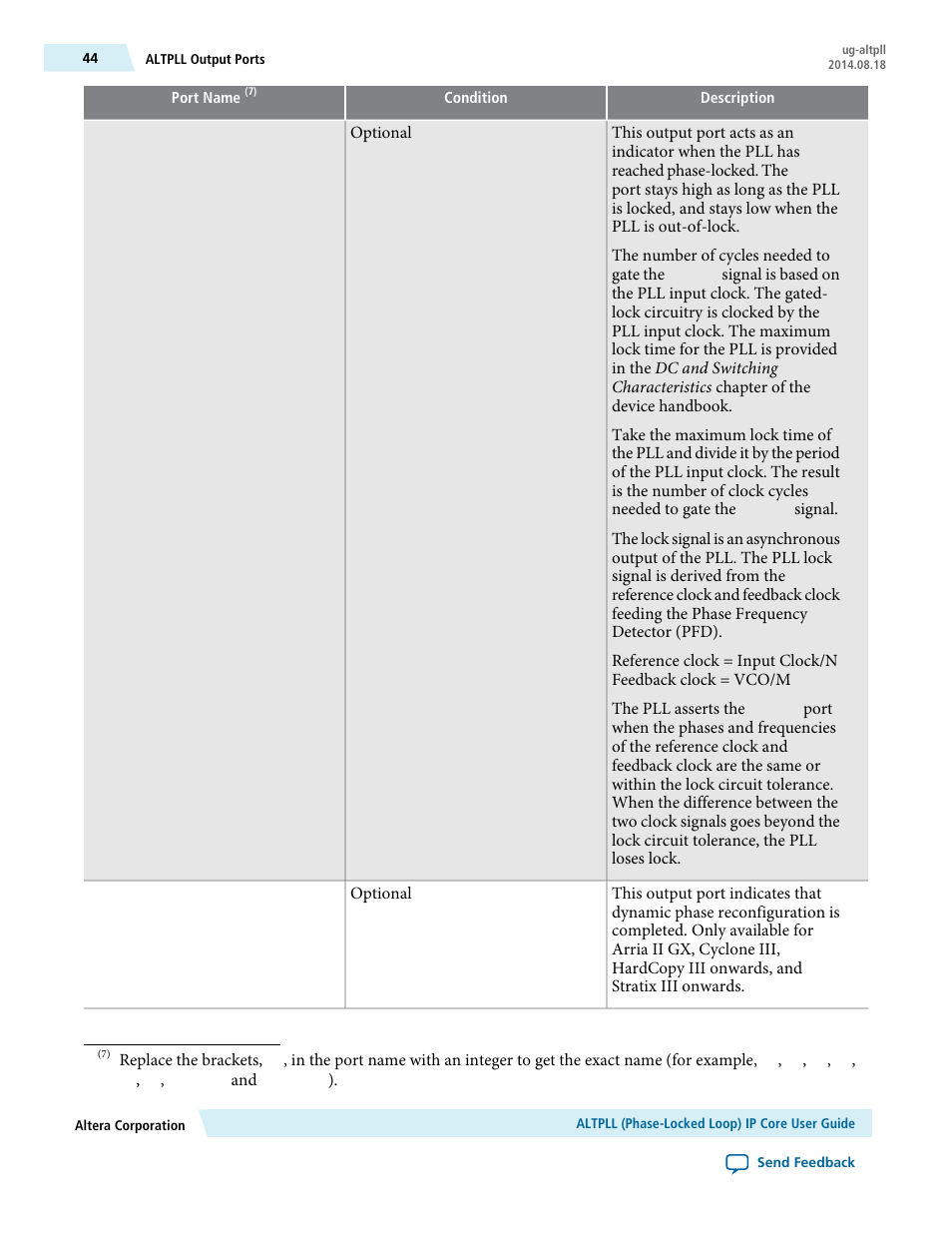 Altera ALTPLL (Phase-Locked Loop) IP Core User Manual | Page 44 / 69