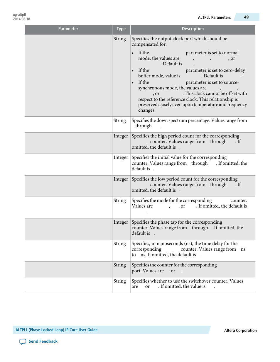Altera ALTPLL (Phase-Locked Loop) IP Core User Manual | Page 49 / 69