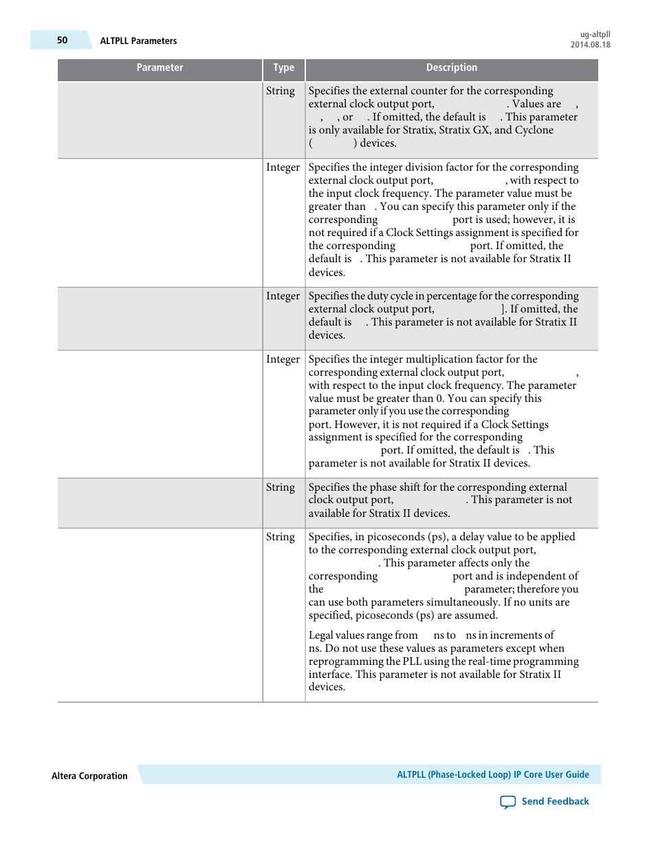 Altera ALTPLL (Phase-Locked Loop) IP Core User Manual | Page 50 / 69