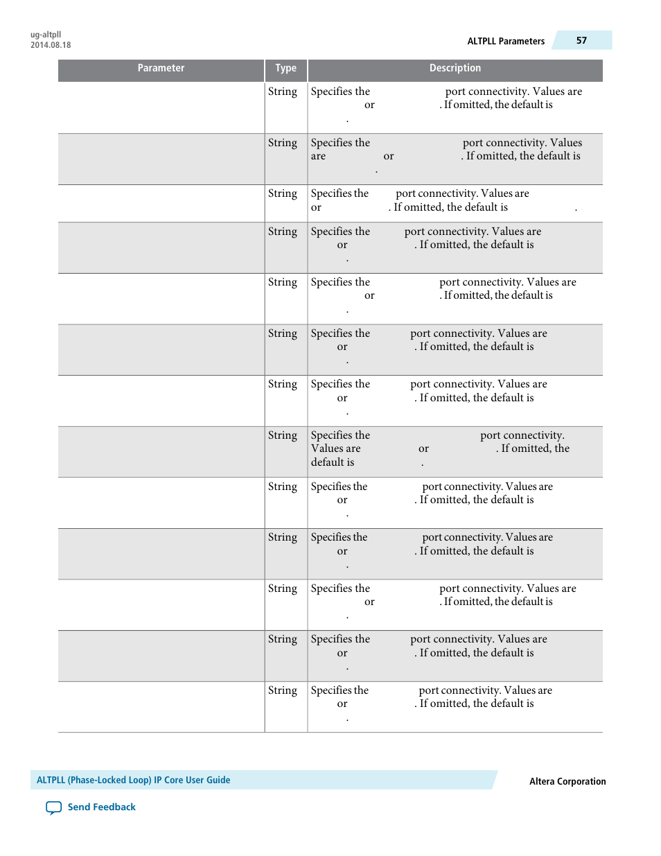 Altera ALTPLL (Phase-Locked Loop) IP Core User Manual | Page 57 / 69