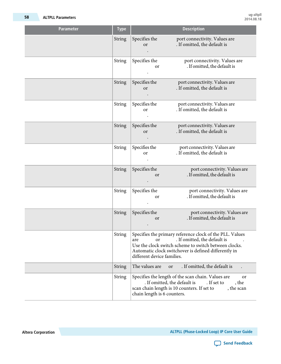Altera ALTPLL (Phase-Locked Loop) IP Core User Manual | Page 58 / 69