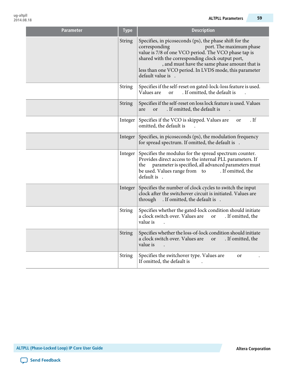 Altera ALTPLL (Phase-Locked Loop) IP Core User Manual | Page 59 / 69
