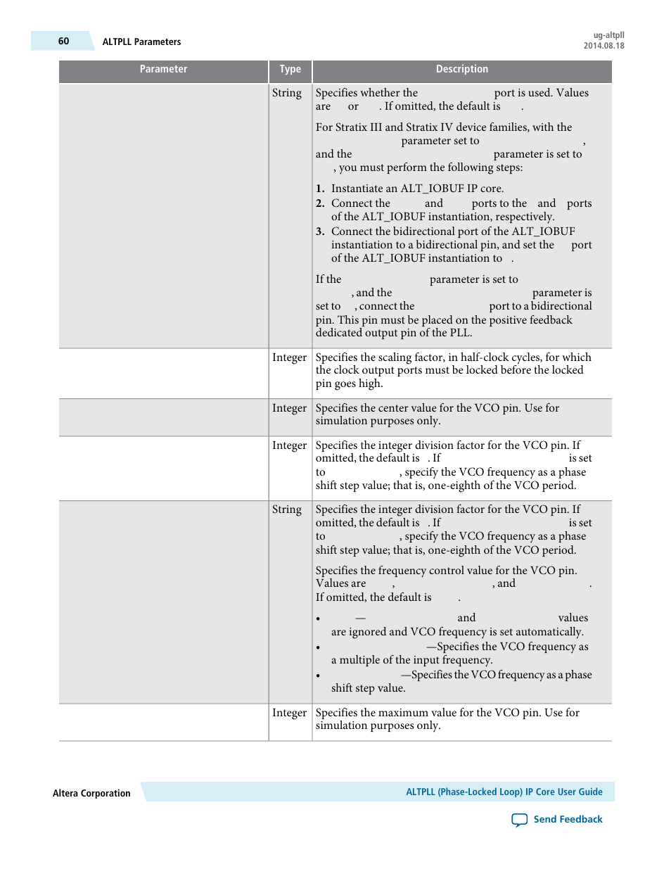 Altera ALTPLL (Phase-Locked Loop) IP Core User Manual | Page 60 / 69
