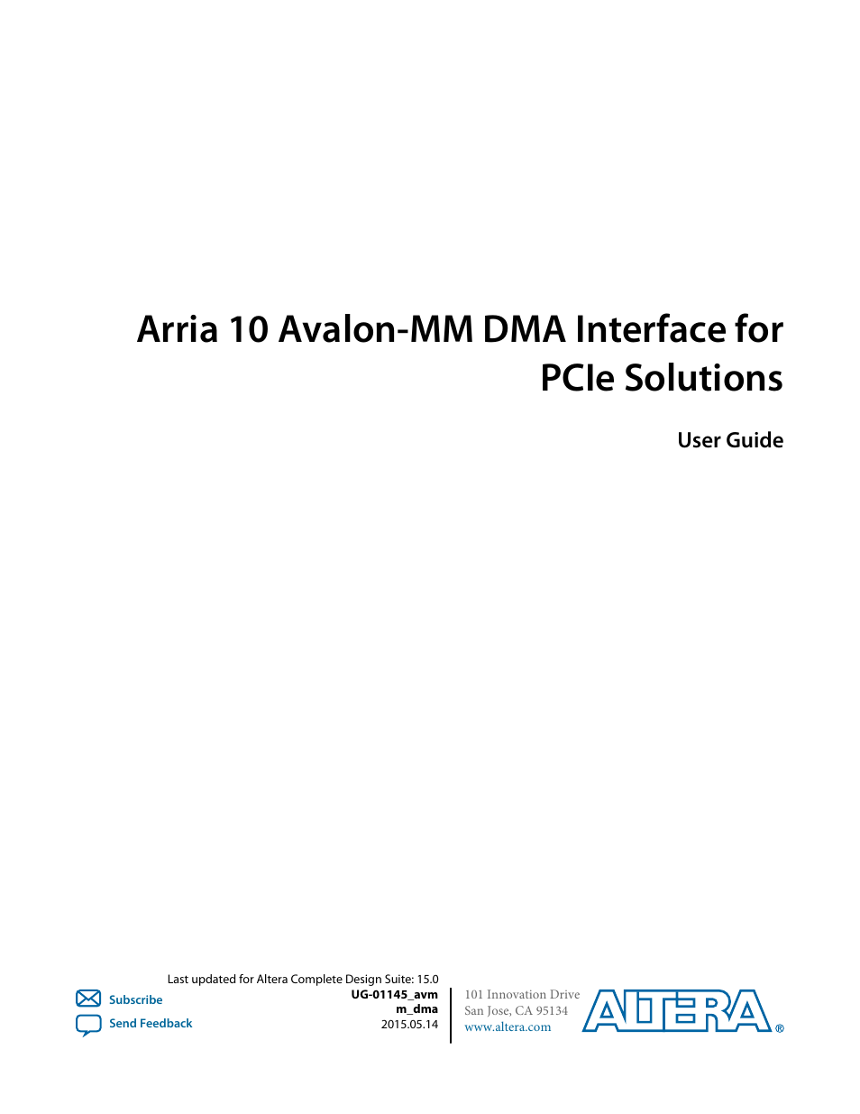 Altera Arria 10 Avalon-MM DMA User Manual | 133 pages