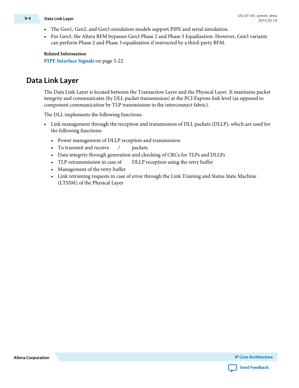 Data link layer, Data link layer -4 | Altera Arria 10 Avalon-MM DMA User Manual | Page 116 / 133