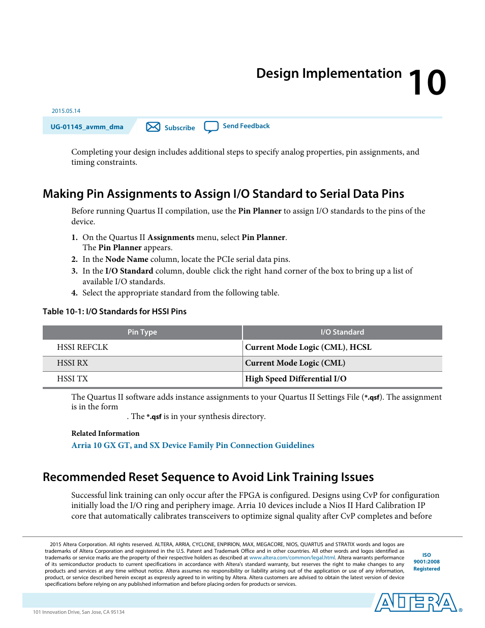 Design implementation, Design implementation -1 | Altera Arria 10 Avalon-MM DMA User Manual | Page 124 / 133