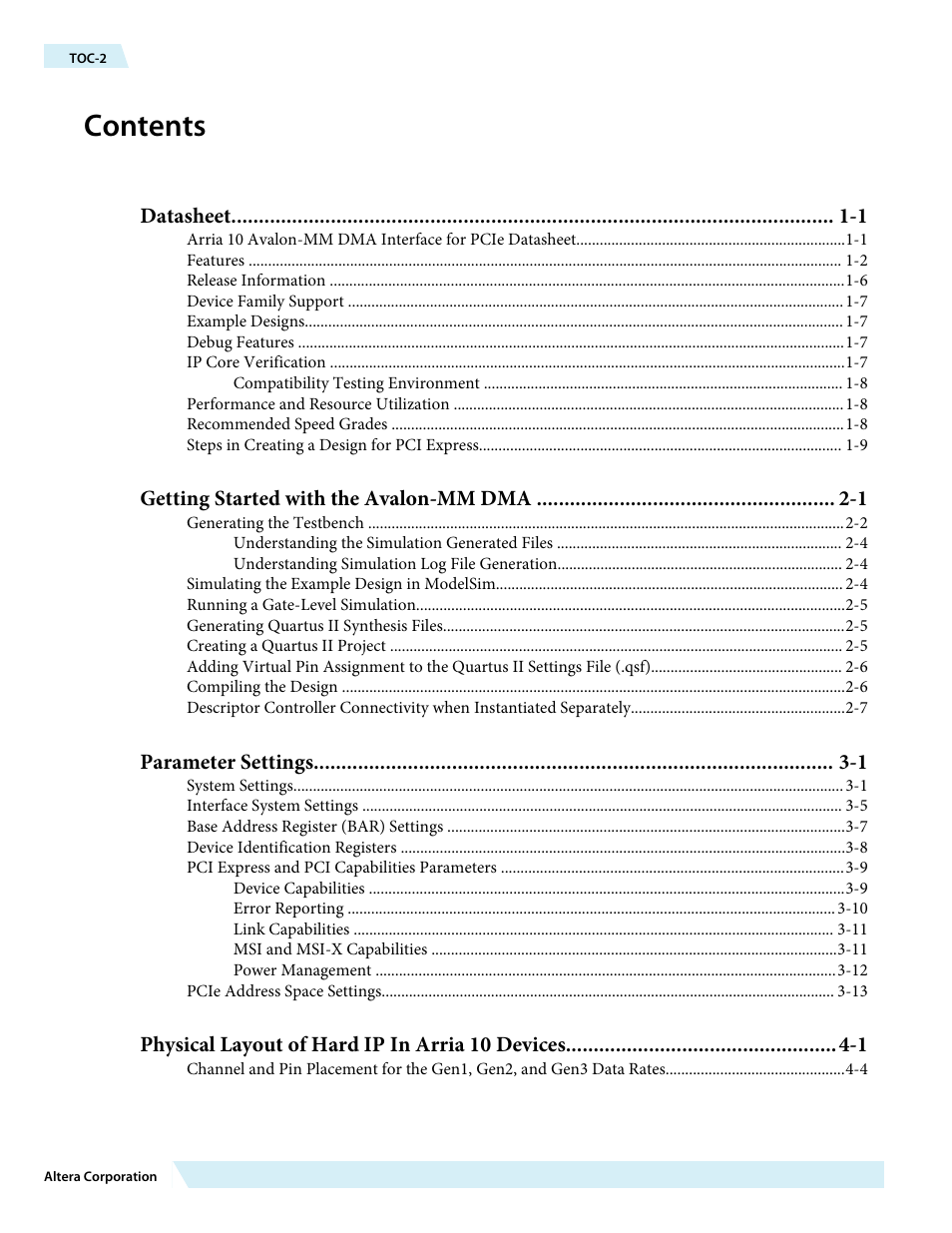 Altera Arria 10 Avalon-MM DMA User Manual | Page 2 / 133